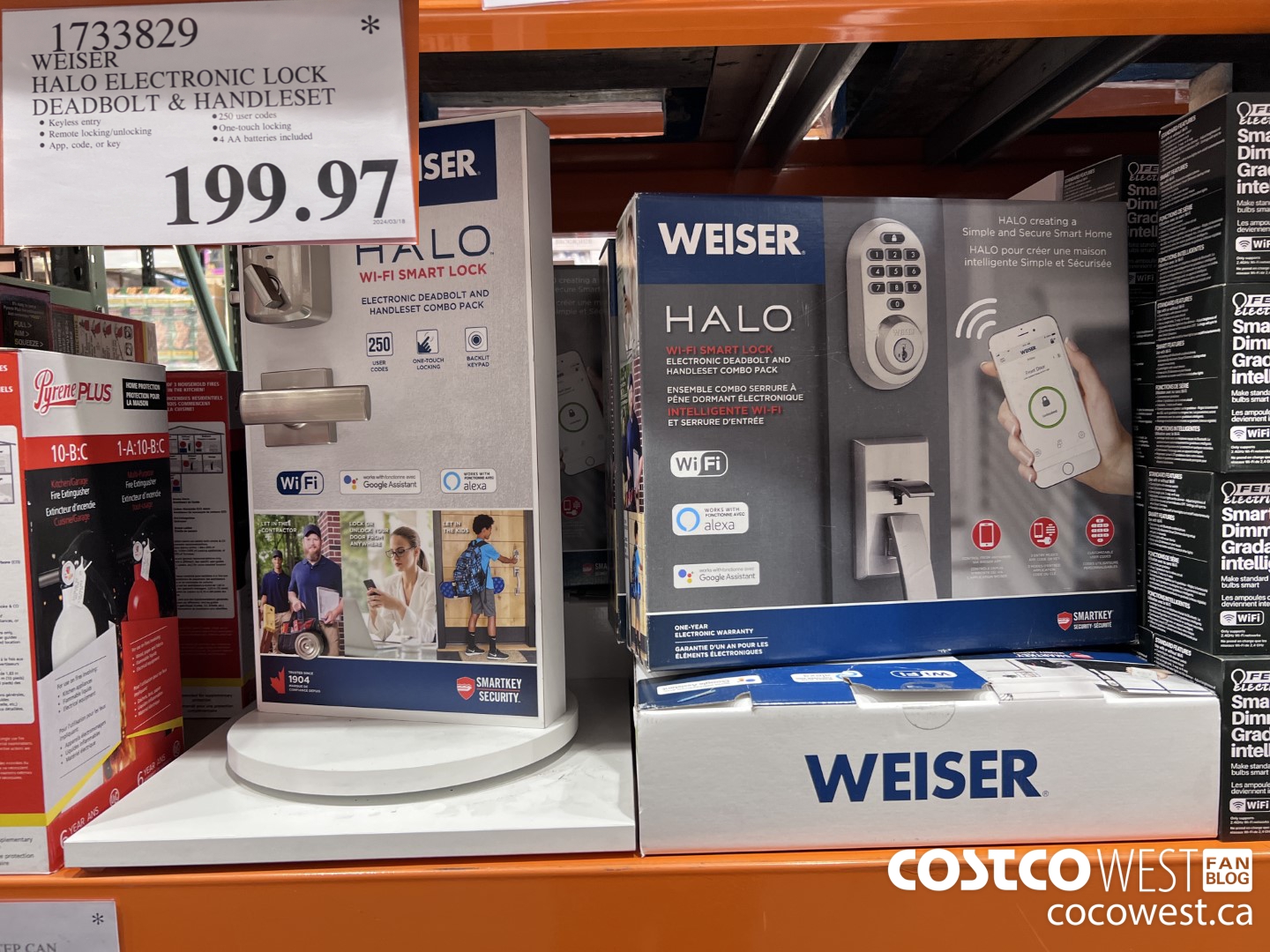 1733829 WEISER HALO ELECTRONIC LOCK DEADBOLT & HANDSET $199.97