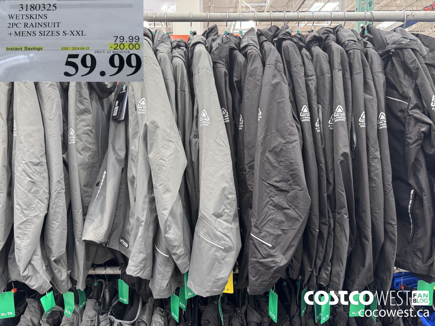 3180325 WETSKINS 2PC RAINSUIT MENS SIZES S-XXL ($20.00 INSTANT SAVINGS EXPIRES ON 2024-04-15) $59.99