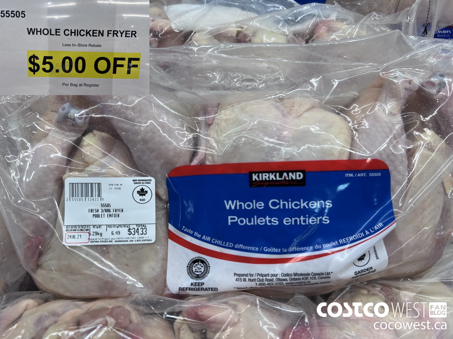 55505 WHOLE CHICKEN FRYER (3 PER BAG) ($5.00 INSTANT SAVINGS)