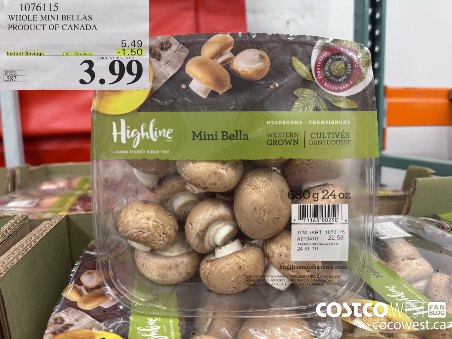 1076115 WHOLE MINI BELLAS PRODUCT OF CANADA ($1.50 INSTANT SAVINGS EXPIRES ON 2024-04-14) $3.99