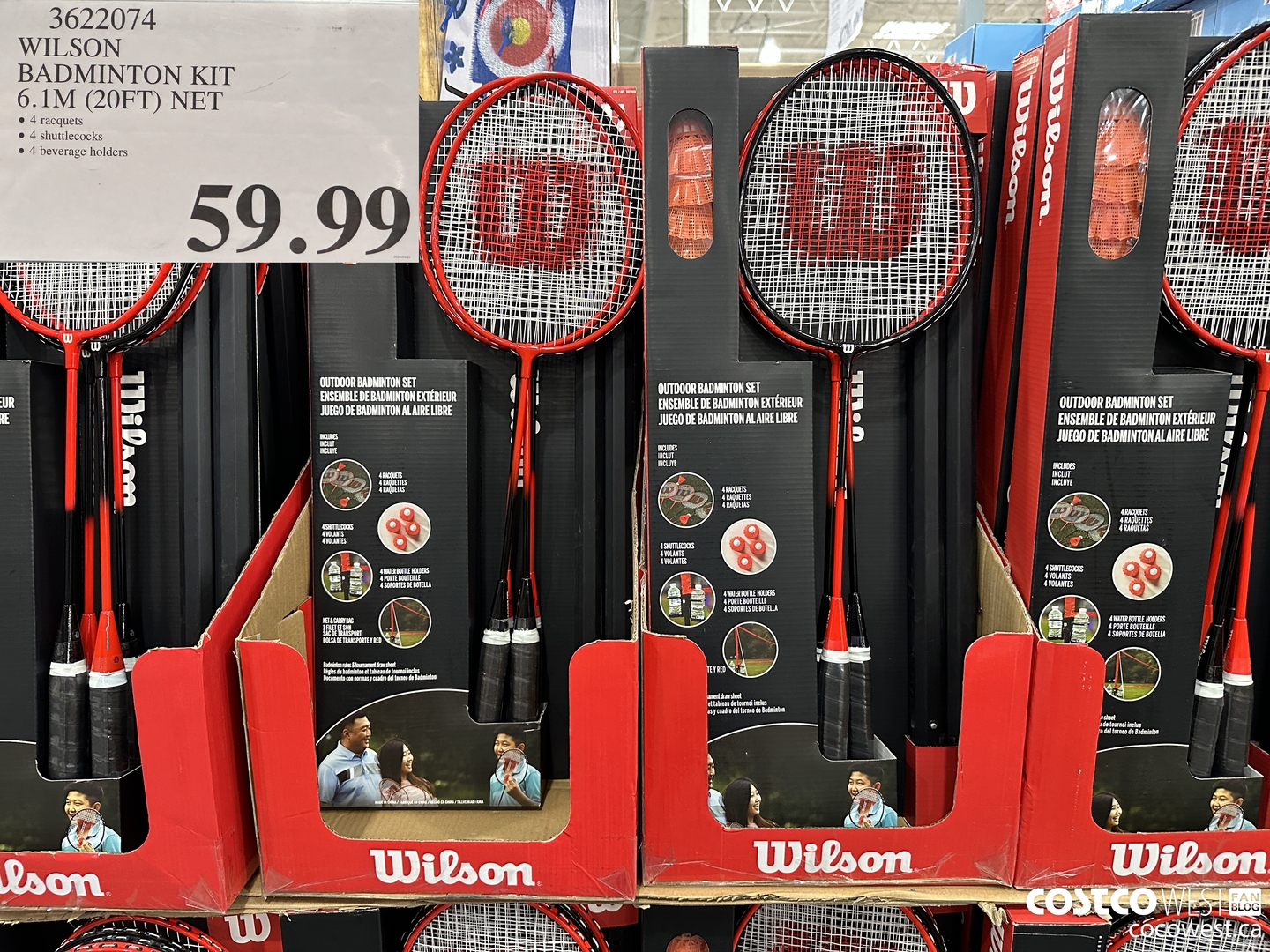 3622074 WILSON BADMINTON KIT 6.1M (20FT) NET $59.99