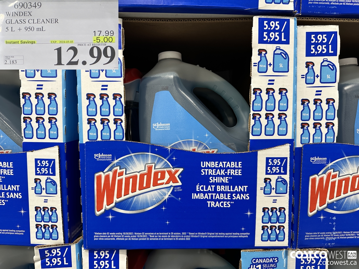 690349 WINDEX GLASS CLEANER 5L + 950ML ($5.00 INSTANT SAVINGS EXPIRES ON 2024-05-05) $12.99