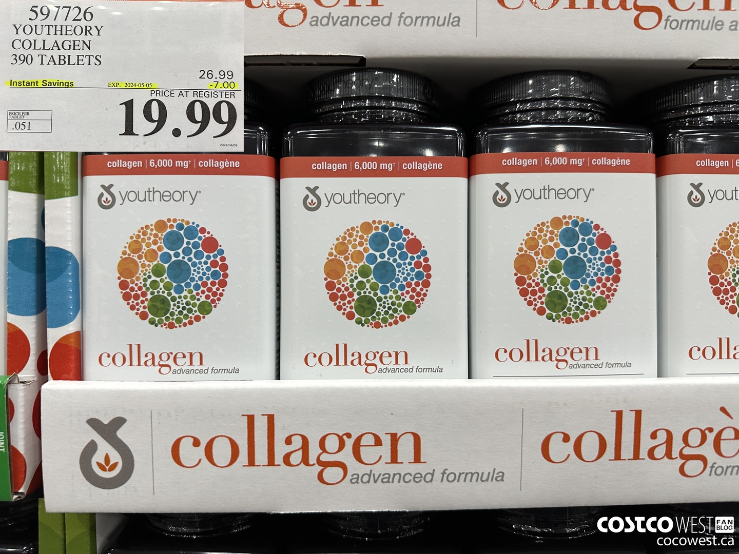 597726 YOUTHEORY COLLAGEN 390 TABLETS ($7.00 INSTANT SAVINGS EXPIRES ON 2024-05-05) $19.99