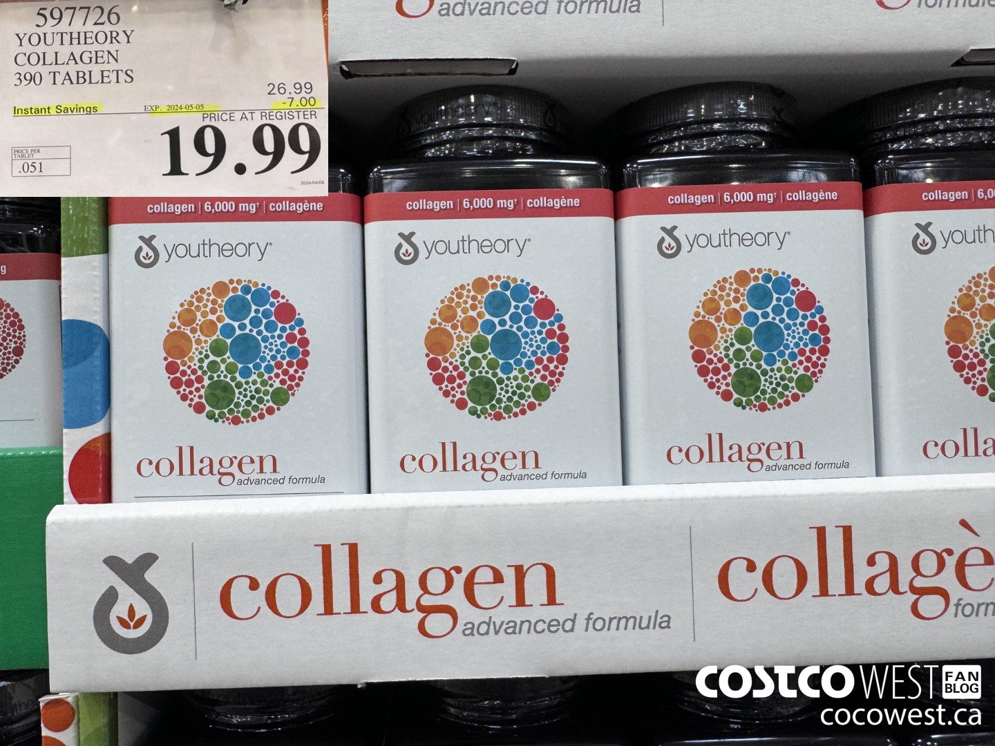 597726 YOUTHEORY COLLAGEN 390 TABLETS ($7.00 INSTANT SAVINGS EXPIRES ON 2024-05-05) $19.99