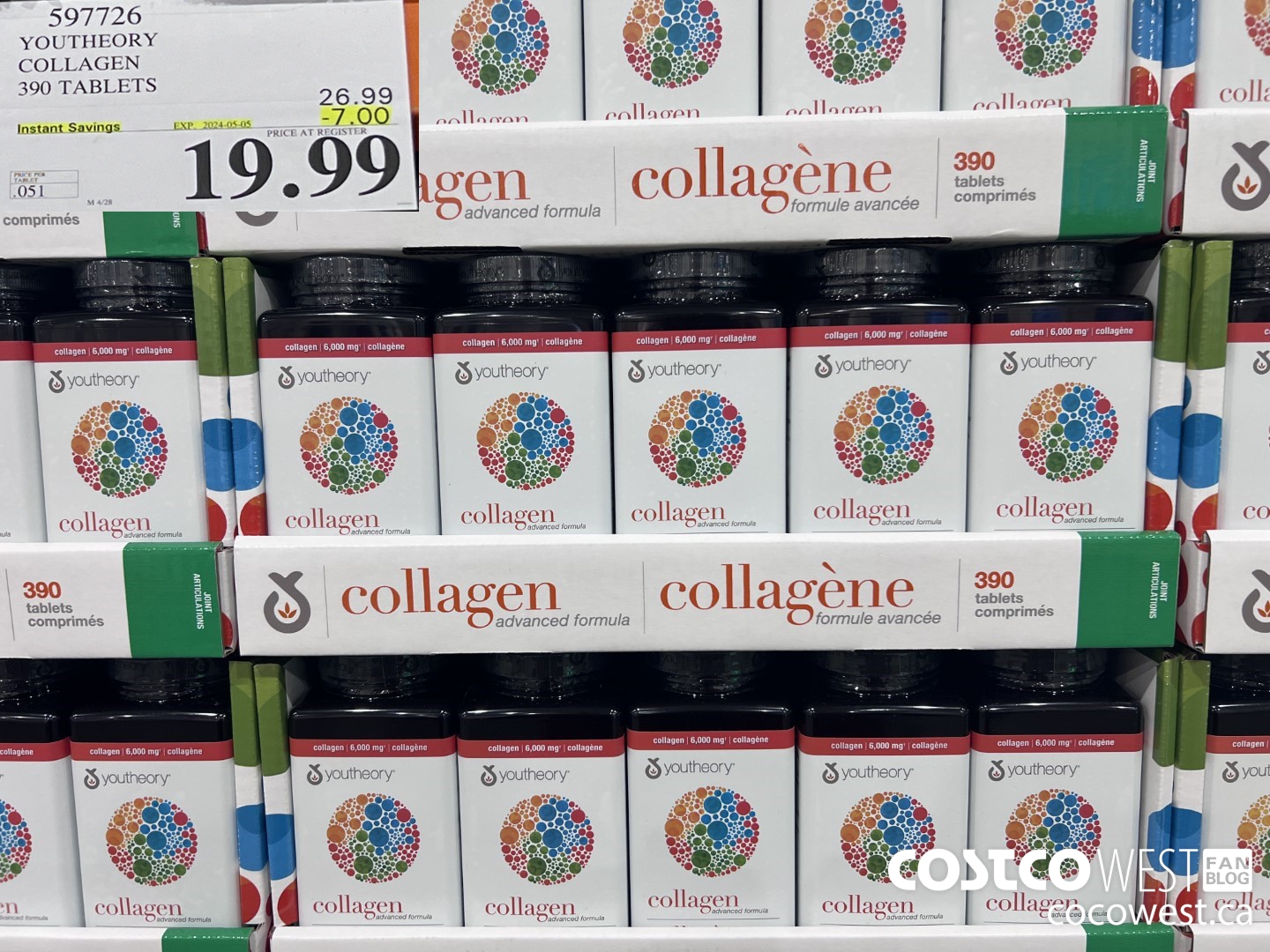 597726 YOUTHEORY COLLAGEN 390 TABLETS ($7.00 INSTANT SAVINGS EXPIRES ON 2024-05-05) $19.99