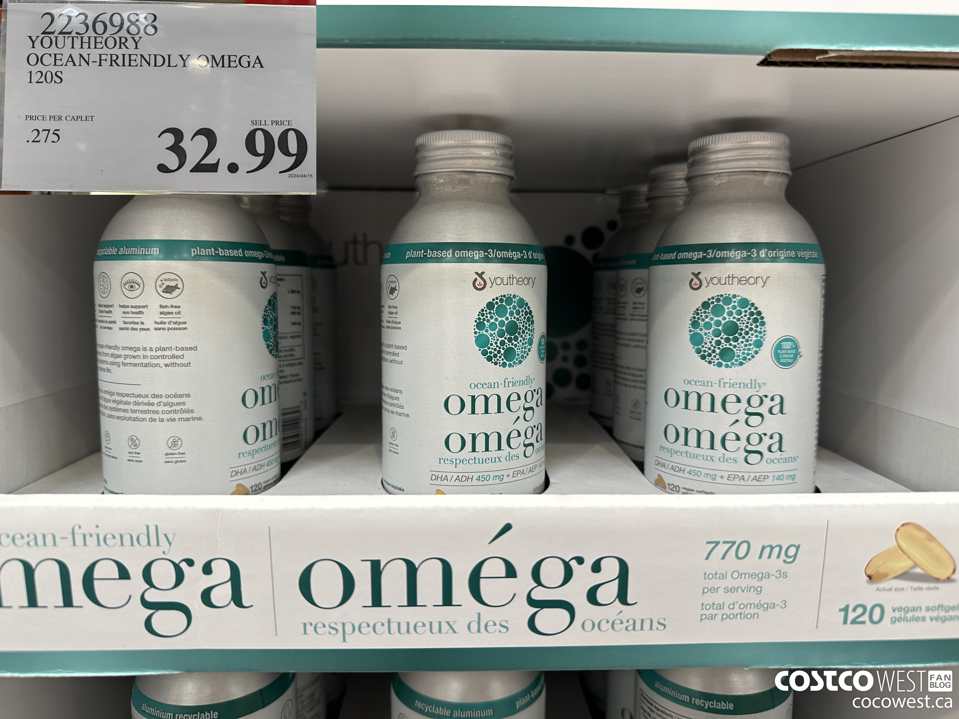 2236988 YOUTHEORY OCEAN-FRIENDLY OMEGA 120S $32.99