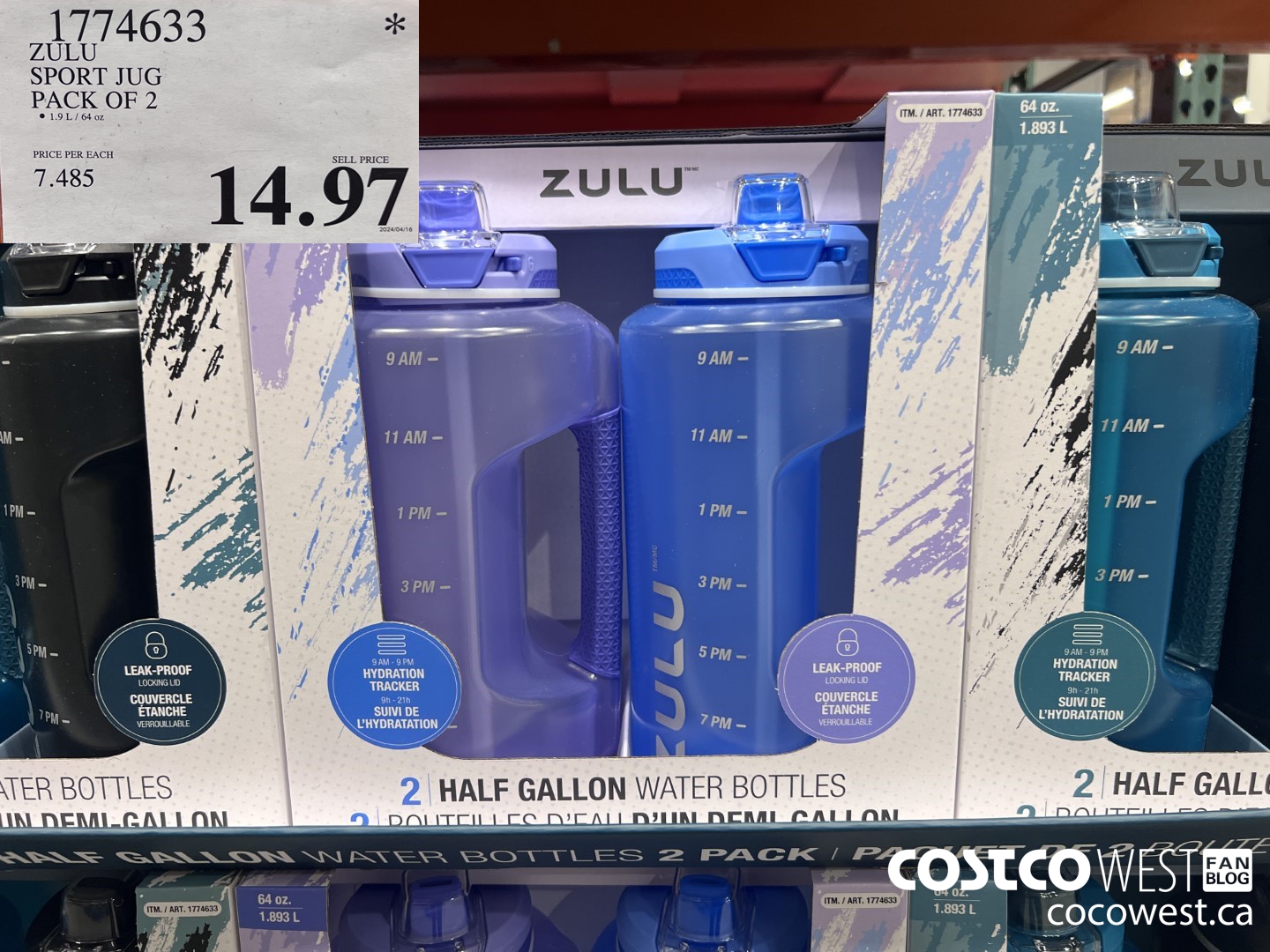 1774633 ZULU SPORT JUG PACK OF 2 $14.97