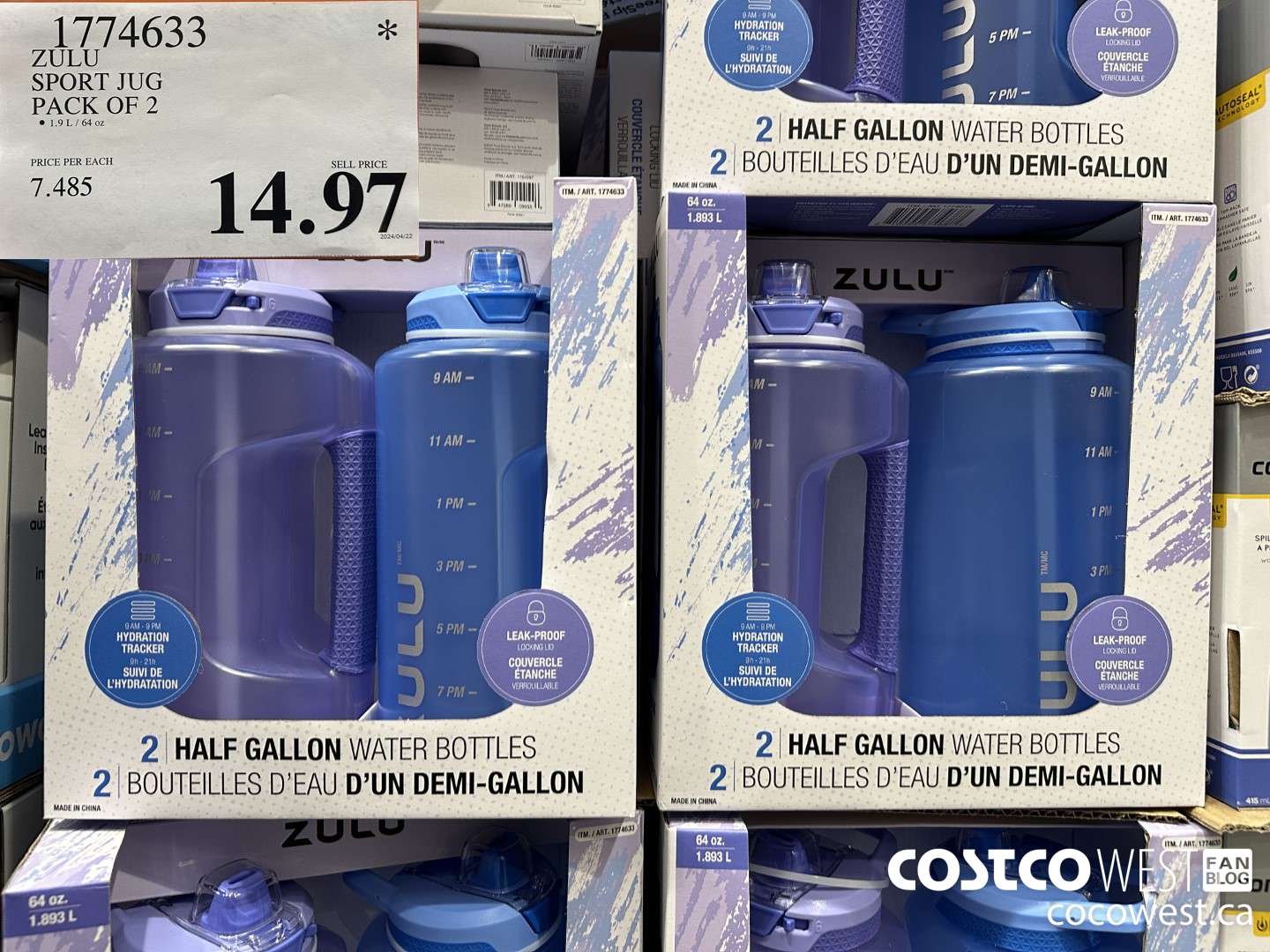 1774633 ZULU SPORT JUG PACK OF 2 $14.97