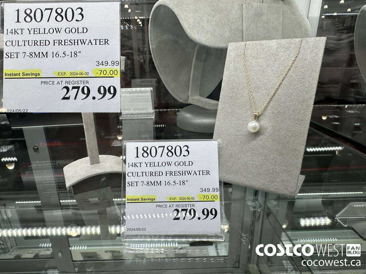 1807803 14KT YELLOW GOLD CULTURED FRESHWATER SET 7.5-8MM 16.5-18