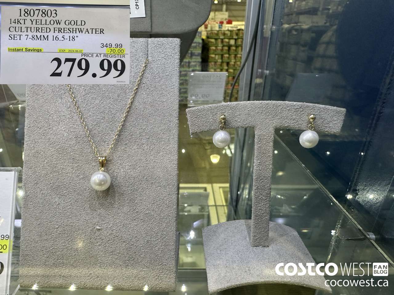 1807803 14KT YELLOW GOLD CULTURED FRESHWATER SET 7.5-8MM 16.5-18