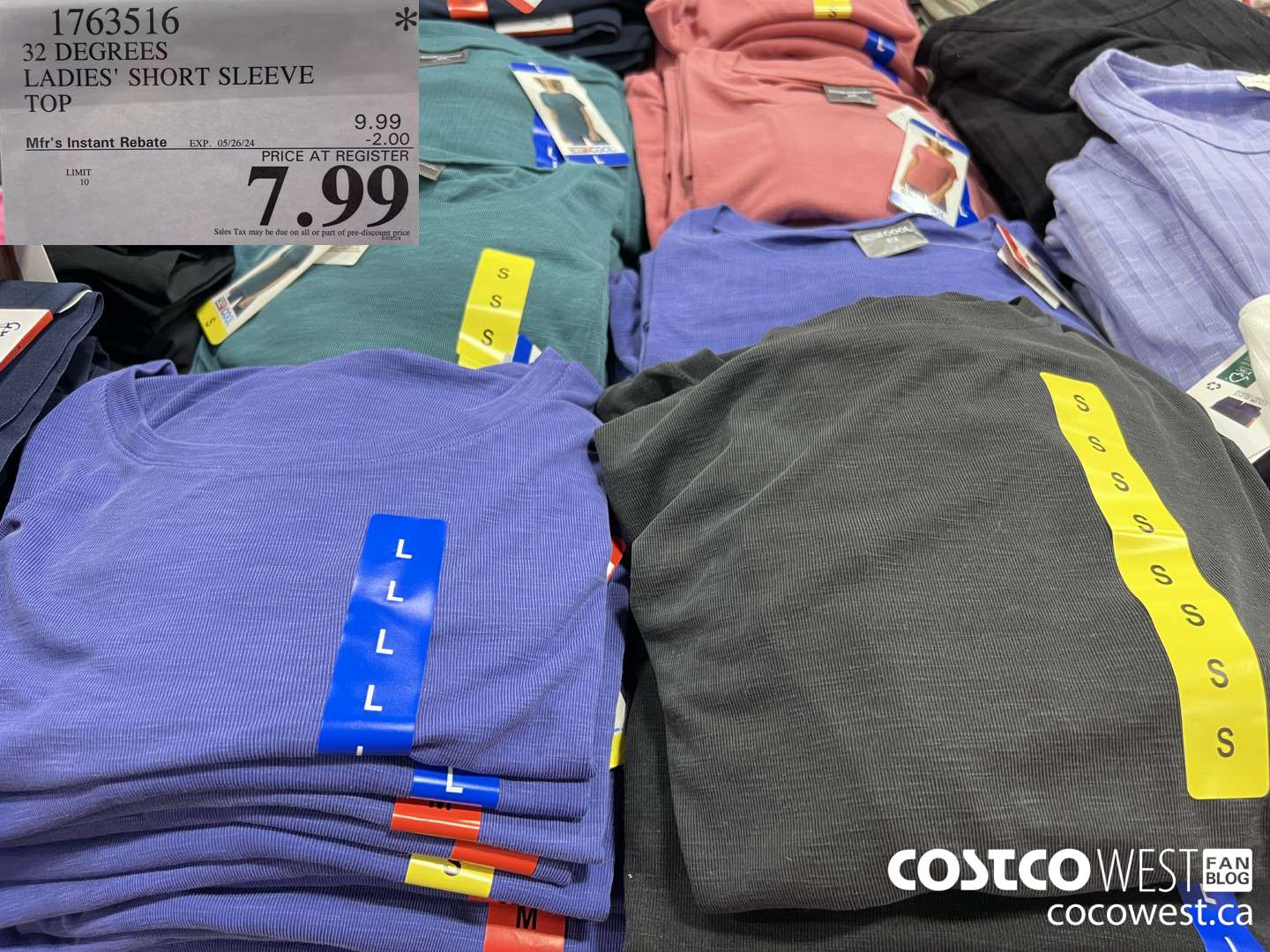 1763516 32 DEGREES LADIES' SHORT SLEEVE TOP ($2.00 INSTANT SAVINGS EXPIRES ON 2024-05-26) $7.99