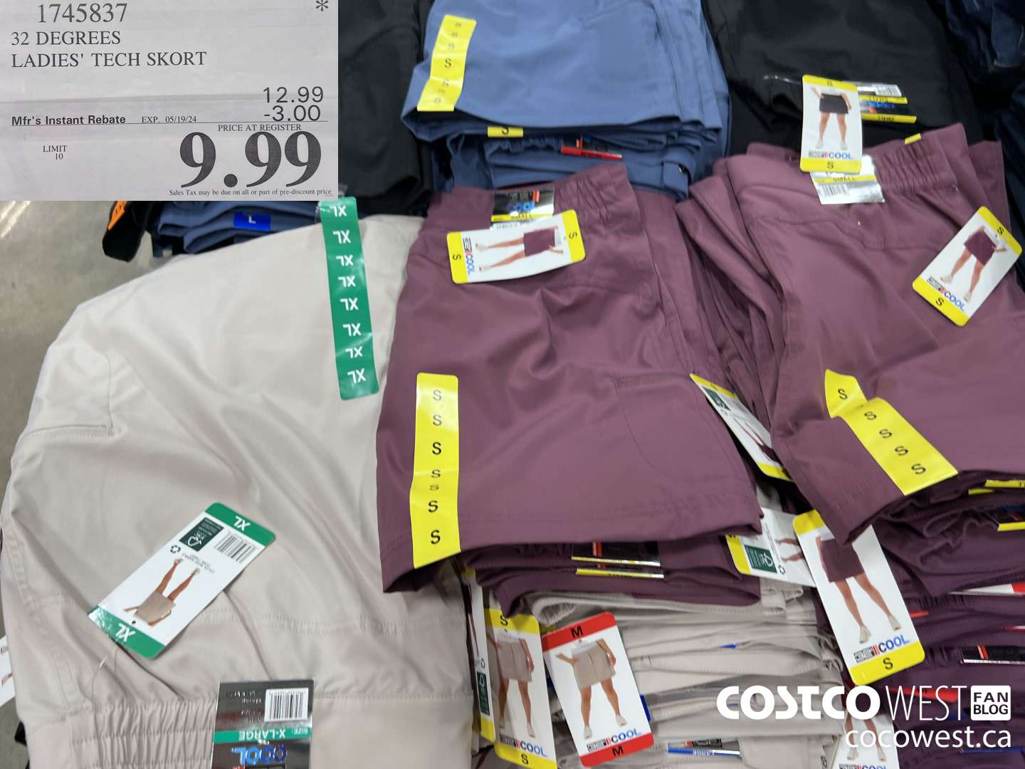 1745837 32 DEGREES LADIES' TECH SKORT ($3.00 INSTANT SAVINGS EXPIRES ON 2024-05-19) $9.99