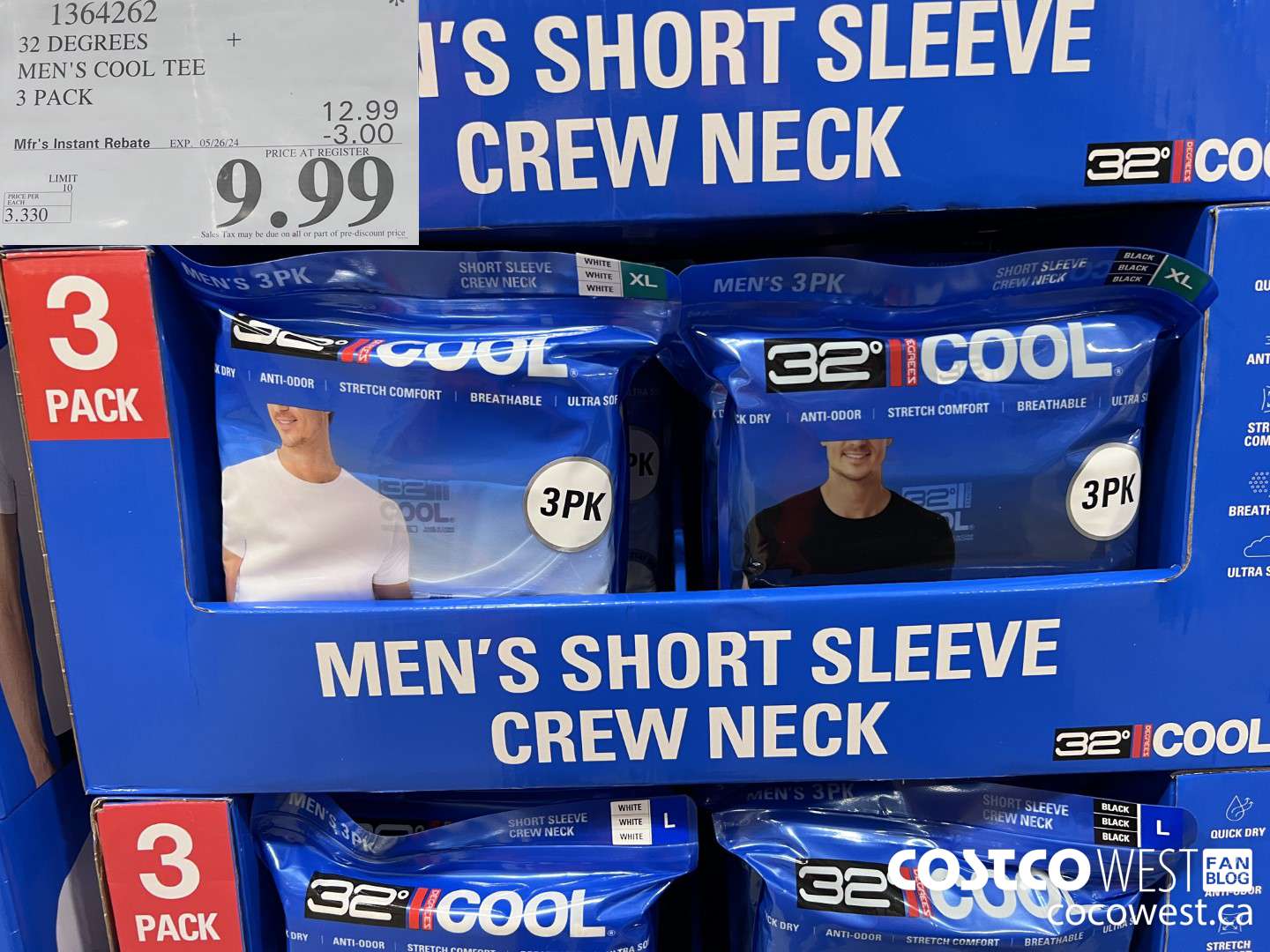 1364262 32 DEGREES MEN'S COOL TEE 3 PACK ($3.00 INSTANT SAVINGS EXPIRES ON 2024-05-26) $9.99