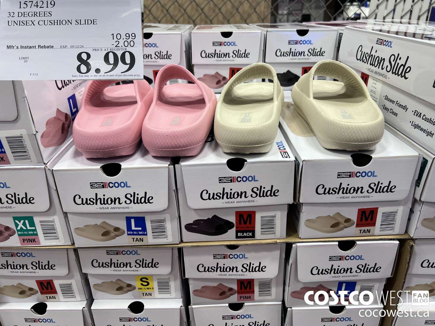 1574219 32 DEGREES UNISEX CUSHION SLIDE ($2.00 INSTANT SAVINGS EXPIRES ON 2024-05-12) $8.99