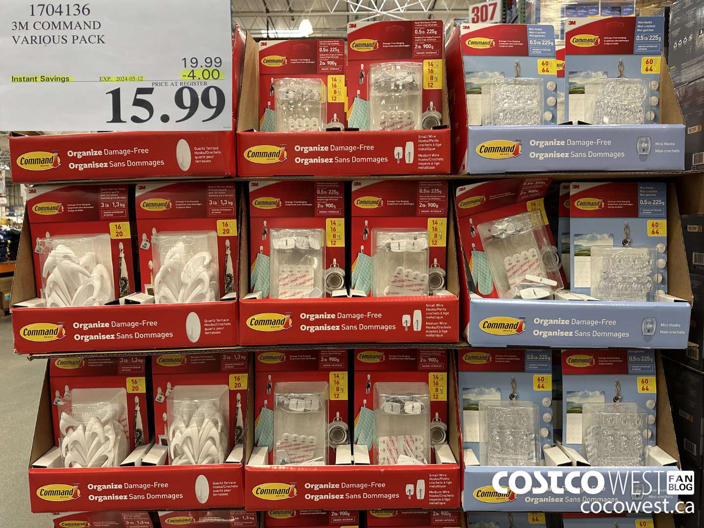 1704136 3M COMMAND VARIOUS PACK ($4.00 INSTANT SAVINGS EXPIRES ON 2024-05-12) $15.99