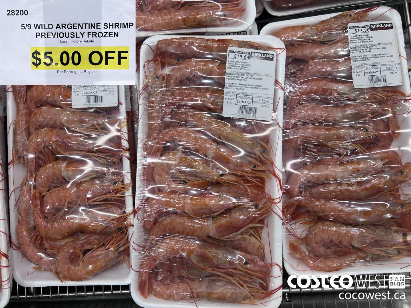 28200 5/9 WILD ARGENTINE SHRIMP PREVIOUSLY FROZEN ($5.00 INSTANT SAVINGS)
