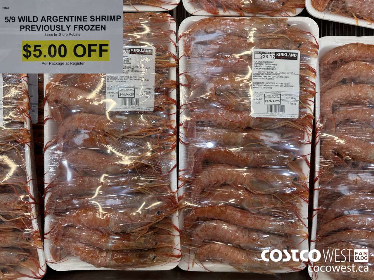 28200 5/9 WILD ARGENTINE SHRIMP PREVIOUSLY FROZEN  ($5.00 INSTANT SAVINGS)