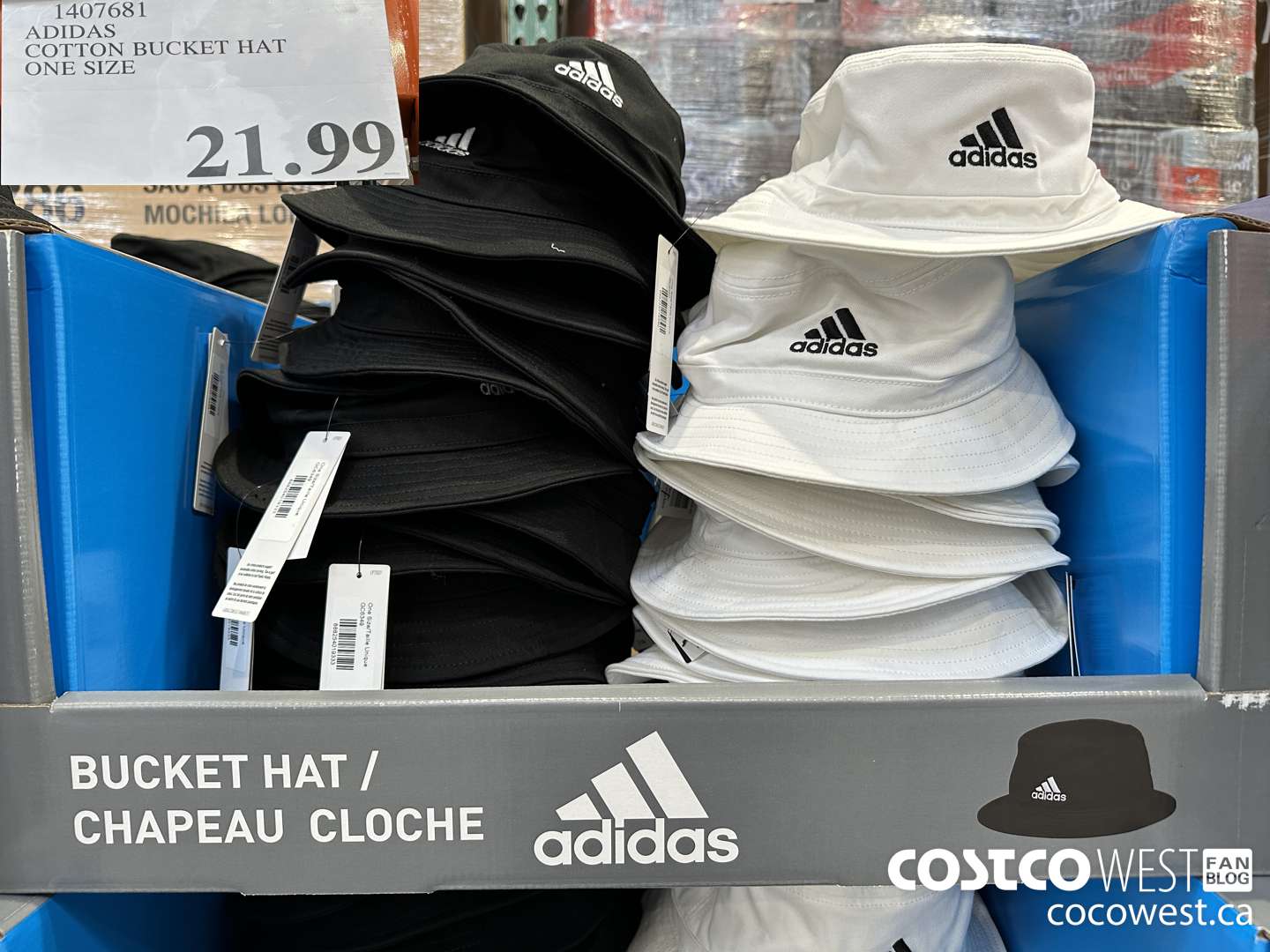 1407681 ADIDAS COTTON BUCKET HAT ONE SIZE $21.99