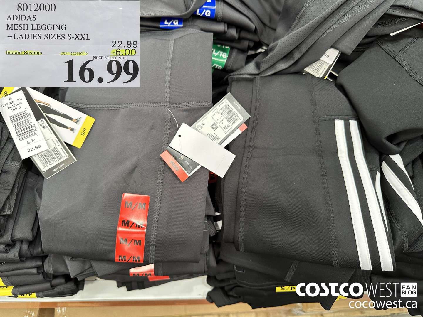 8012000 ADIDAS MESH LEGGING LADIES SIZES S-XXL ($6.00 INSTANT SAVINGS EXPIRES ON 2024-05-19) $16.99