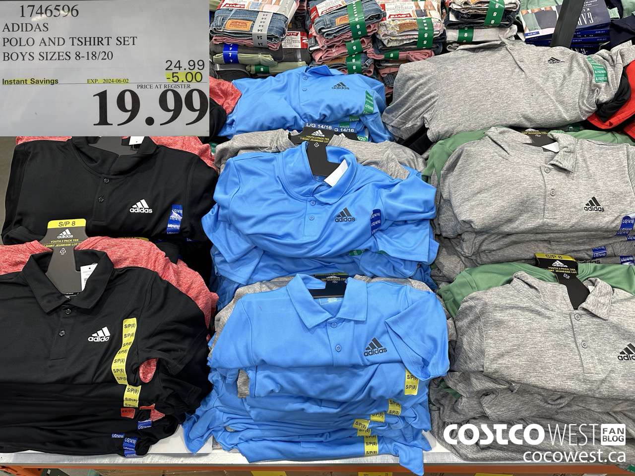 1746596 ADIDAS POLO AND TSHIRT SET BOYS SIZES 8-18/20 ($5.00 INSTANT SAVINGS EXPIRES ON 2024-06-02) $19.99