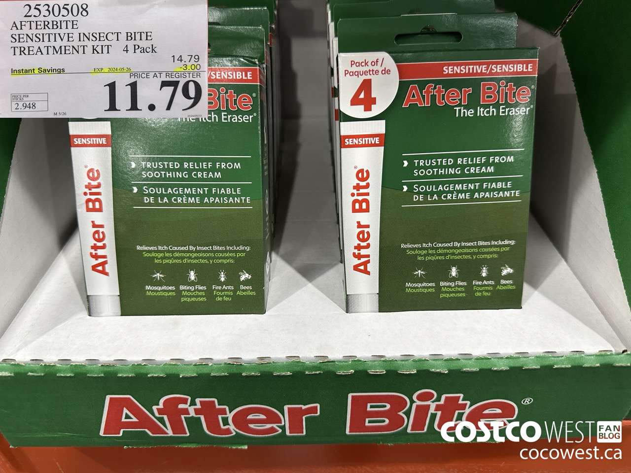 2530508 AFTERBITE SENSITIVE INSECT BITE TREATMENT KIT 4 PACK ($3.00 INSTANT SAVINGS EXPIRES ON 2024-05-26) $11.79