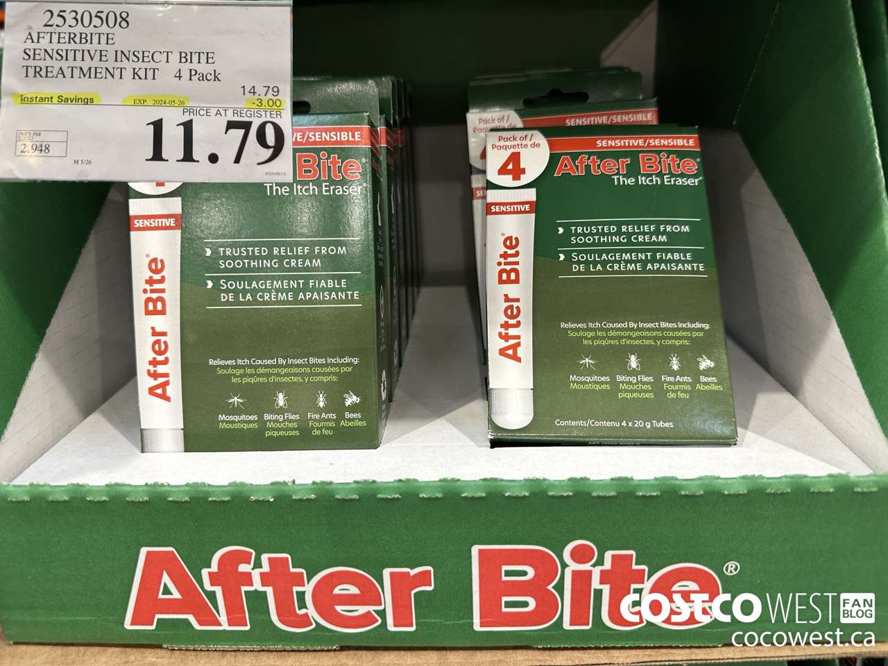 2530508 AFTERBITE SENSITIVE INSECT BITE TREATMENT KIT 4 PACK ($3.00 INSTANT SAVINGS EXPIRES ON 2024-05-26) $11.79