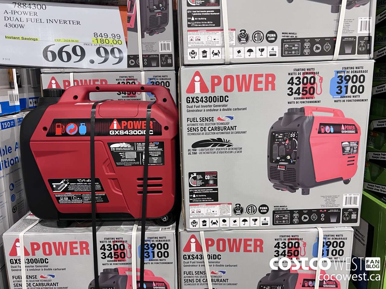 7884300 A-IPOWER DUAL FUEL INVERTER 4300W ($180.00 INSTANT SAVINGS EXPIRES ON 2023-06-02) $669.99