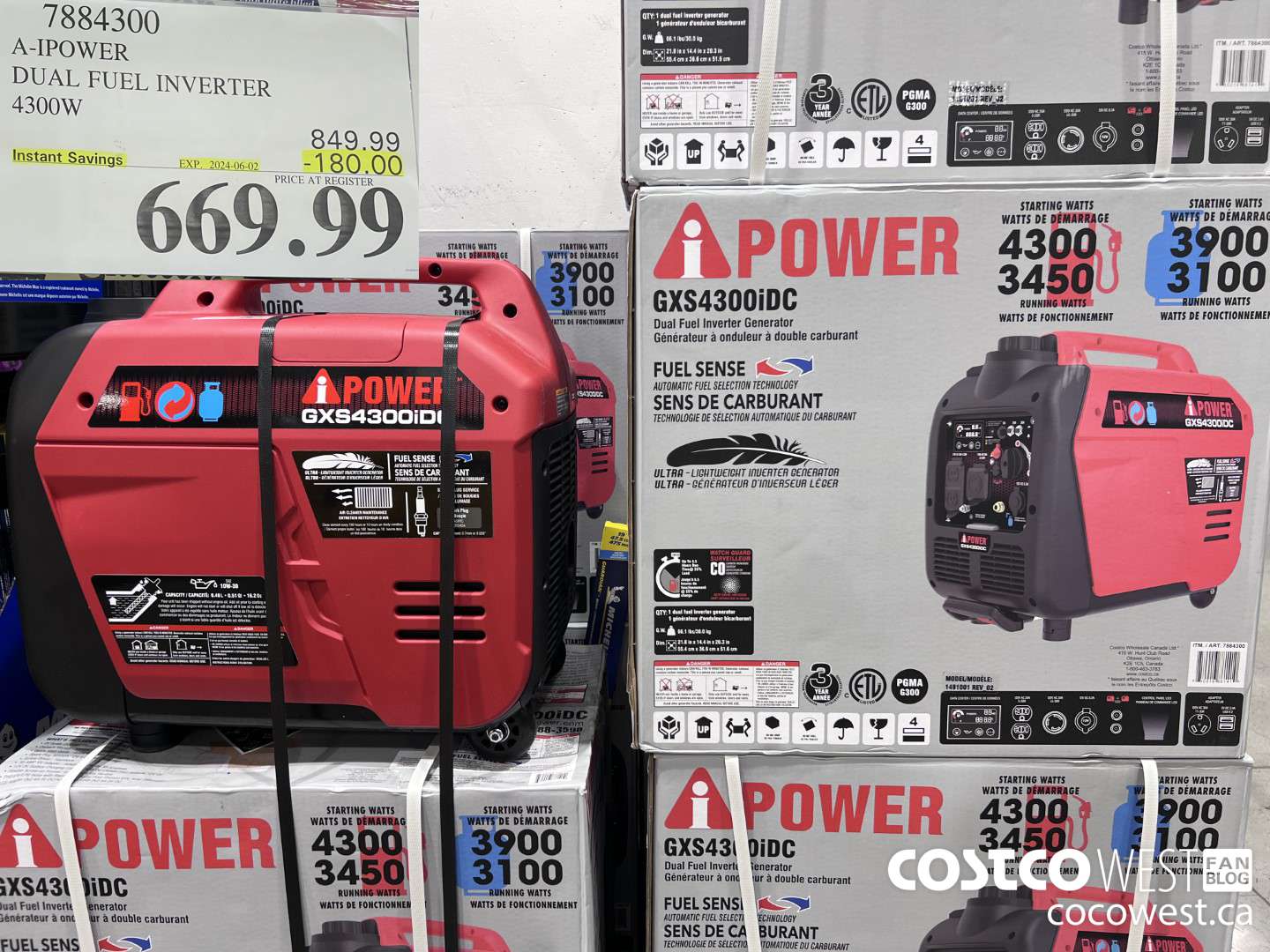 7884300 A-IPOWER DUAL FUEL INVERTER 4300W ($180.00 INSTANT SAVINGS EXPIRES ON 2023-06-02) $669.99