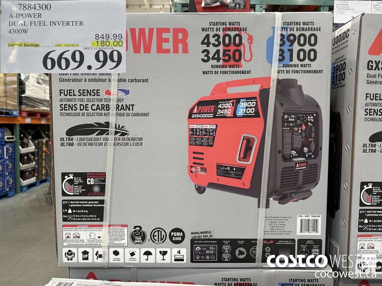 7884300 A-IPOWER DUAL FUEL INVERTER 4300W ($180.00 INSTANT SAVINGS EXPIRES ON 2024-06-02) $669.99