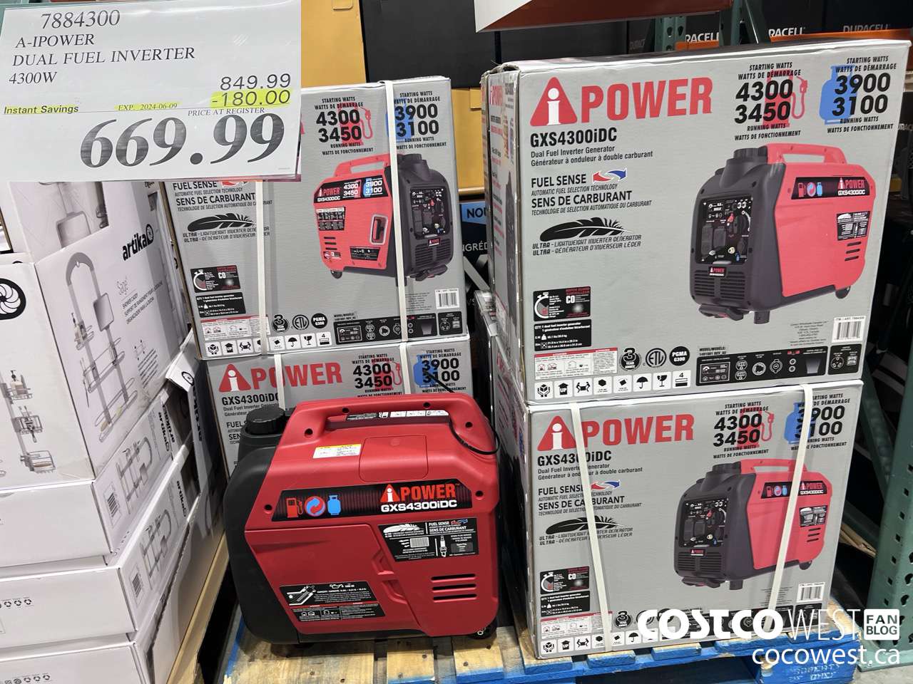 7884300 A-IPOWER DUAL FUEL INVERTER 4300W ($180.00 INSTANT SAVINGS EXPIRES ON 2024-06-09) $669.99
