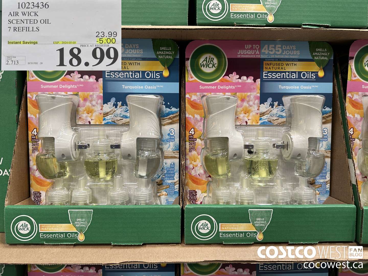 1023436 AIR WICK SCENTED OIL 7 refills ($5.00 INSTANT SAVINGS EXPIRES ON 2024-05-05) $18.99