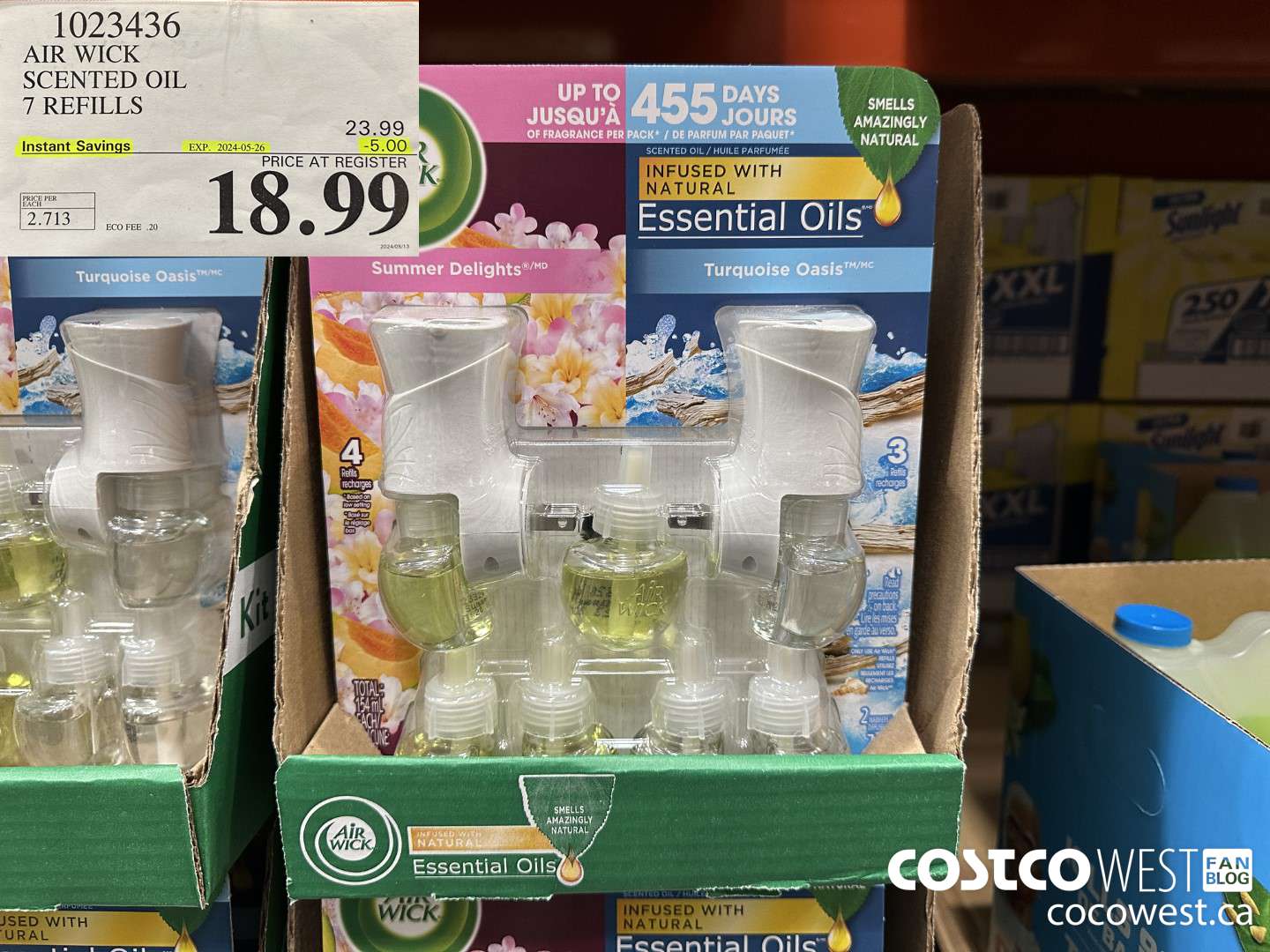 1023436 AIR WICK SCENTED OIL 7 refills ($5.00 INSTANT SAVINGS EXPIRES ON 2024-05-26) $18.99