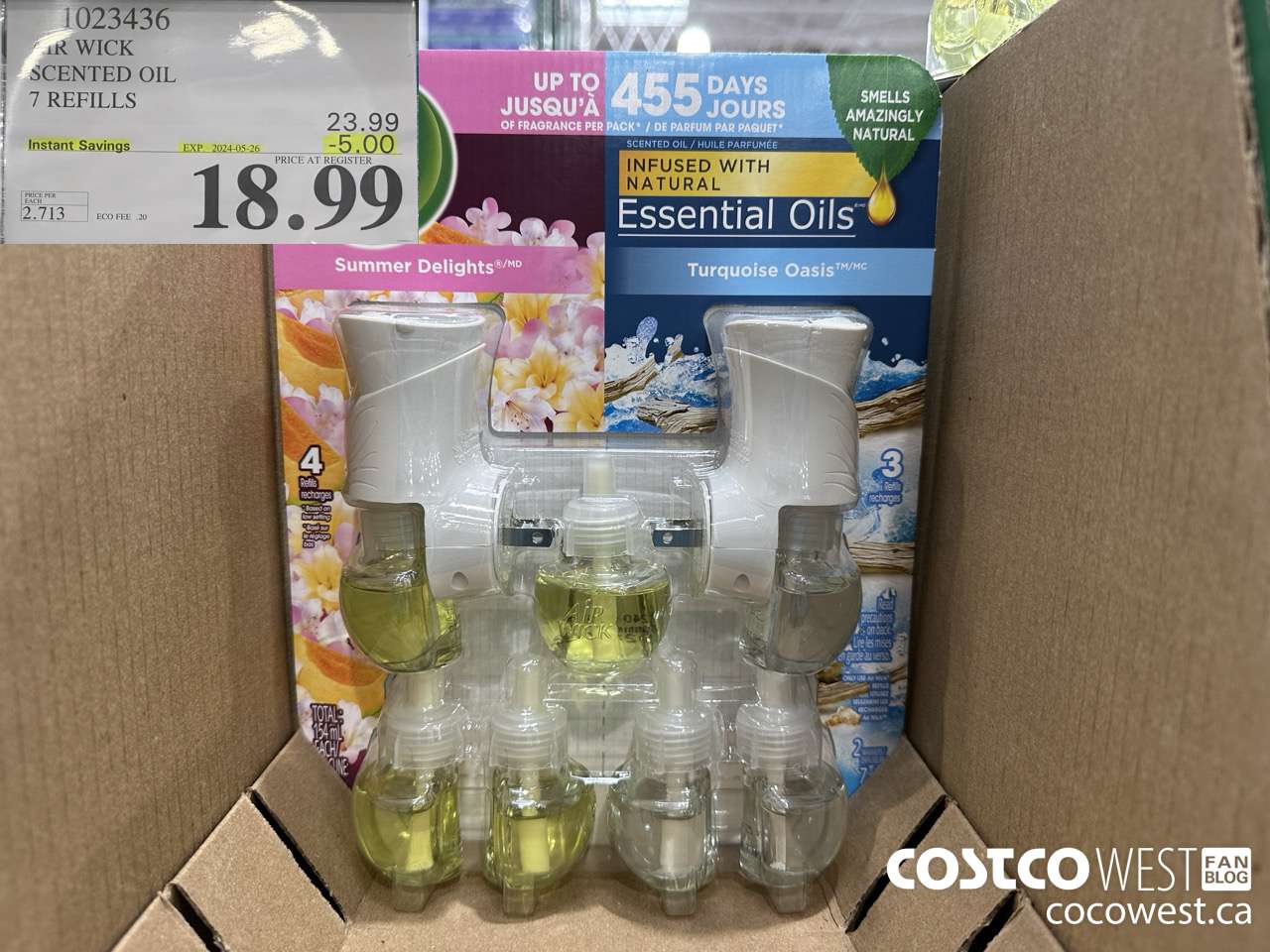 1023436 AIR WICK SCENTED OIL 7 refills ($5.00 INSTANT SAVINGS EXPIRES ON 2024-05-26) $18.99