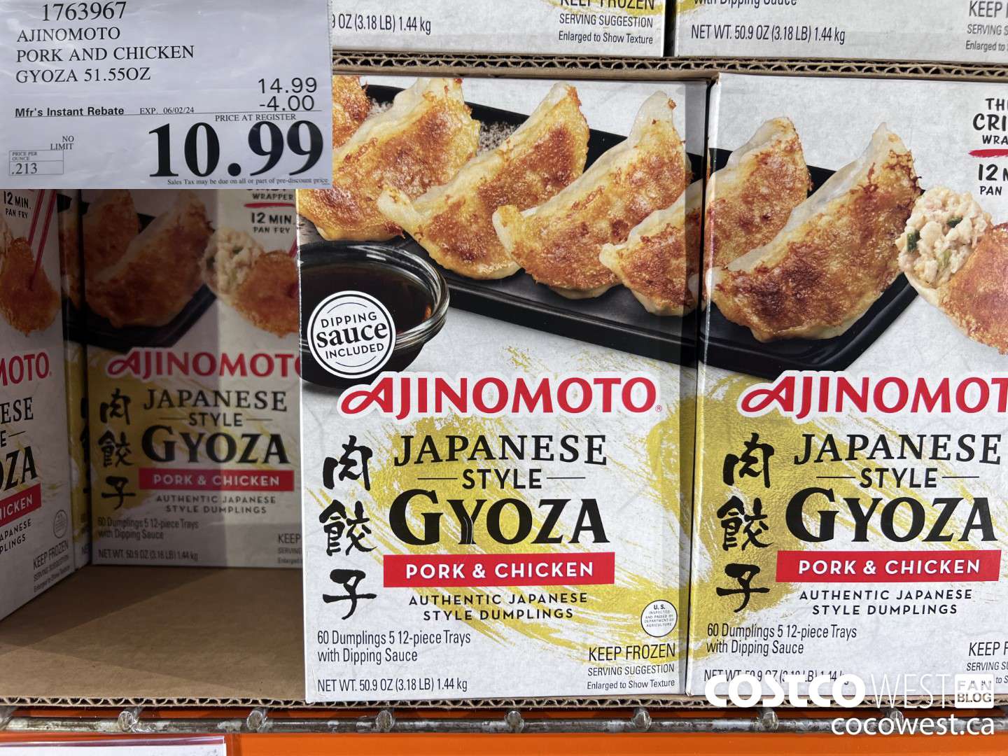 1763967 AJINOMOTO PORK AND CHICKEN GYOZA 51.55OZ ($4.00 INSTANT SAVINGS EXPIRES ON 2024-06-02) $10.99