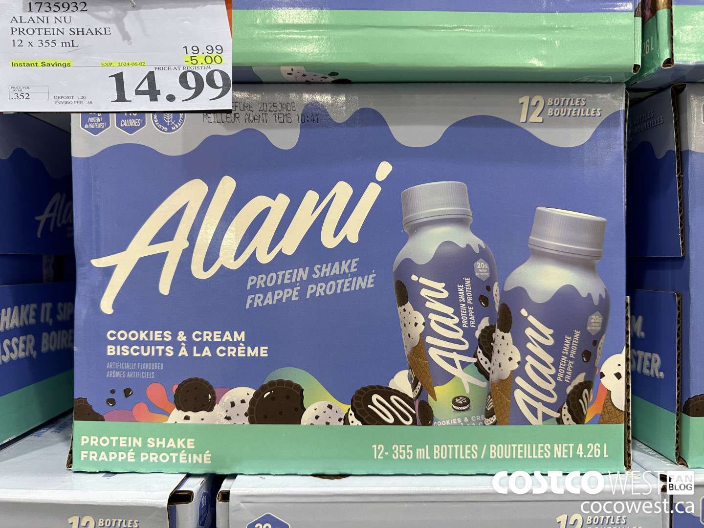 1735932 ALANI NU PROTEIN SHAKE 12 X 355ML ($5.00 INSTANT SAVINGS EXPIRES ON 2024-06-02) $14.99