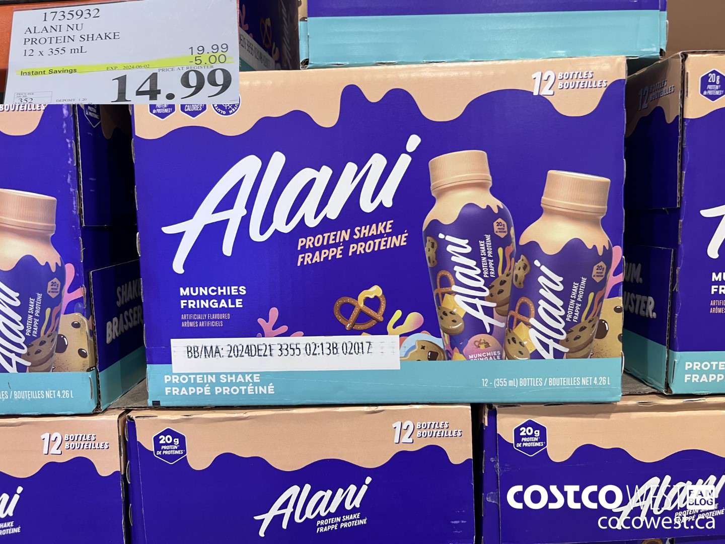 1735932 ALANI NU PROTEIN SHAKE 12 X 355ML ($5.00 INSTANT SAVINGS EXPIRES ON 2024-06-02) $14.99