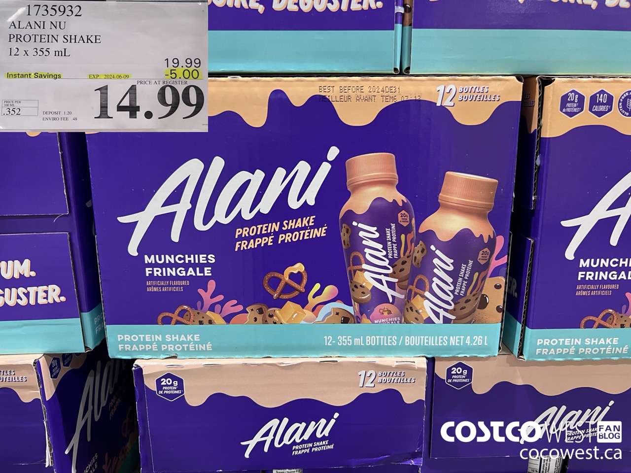 1735932 ALANI NU PROTEIN SHAKE 12 X 355ML ($5.00 INSTANT SAVINGS EXPIRES ON 2024-06-09) $14.99