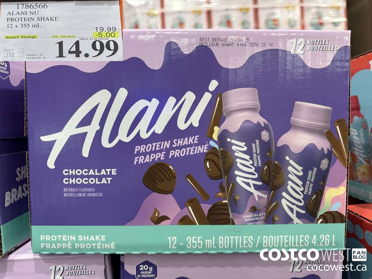 1786566 ALANI NU PROTEIN SHAKE 12 x 355 ML ($5.00 INSTANT SAVINGS EXPIRES ON 2024-06-02) $14.99