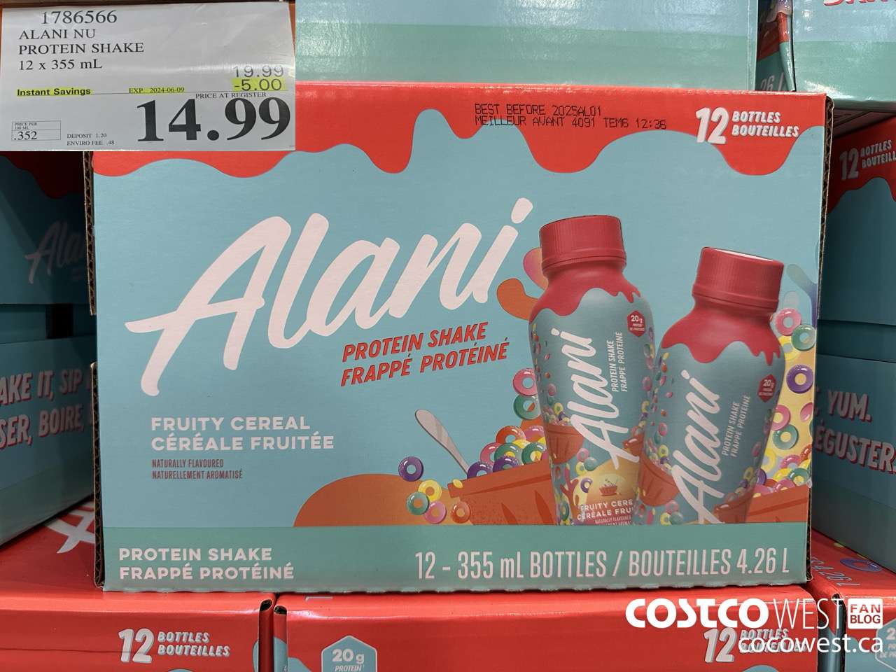 1786566 ALANI NU PROTEIN SHAKE 12 x 355 ML ($5.00 INSTANT SAVINGS EXPIRES ON 2024-06-09) $14.99