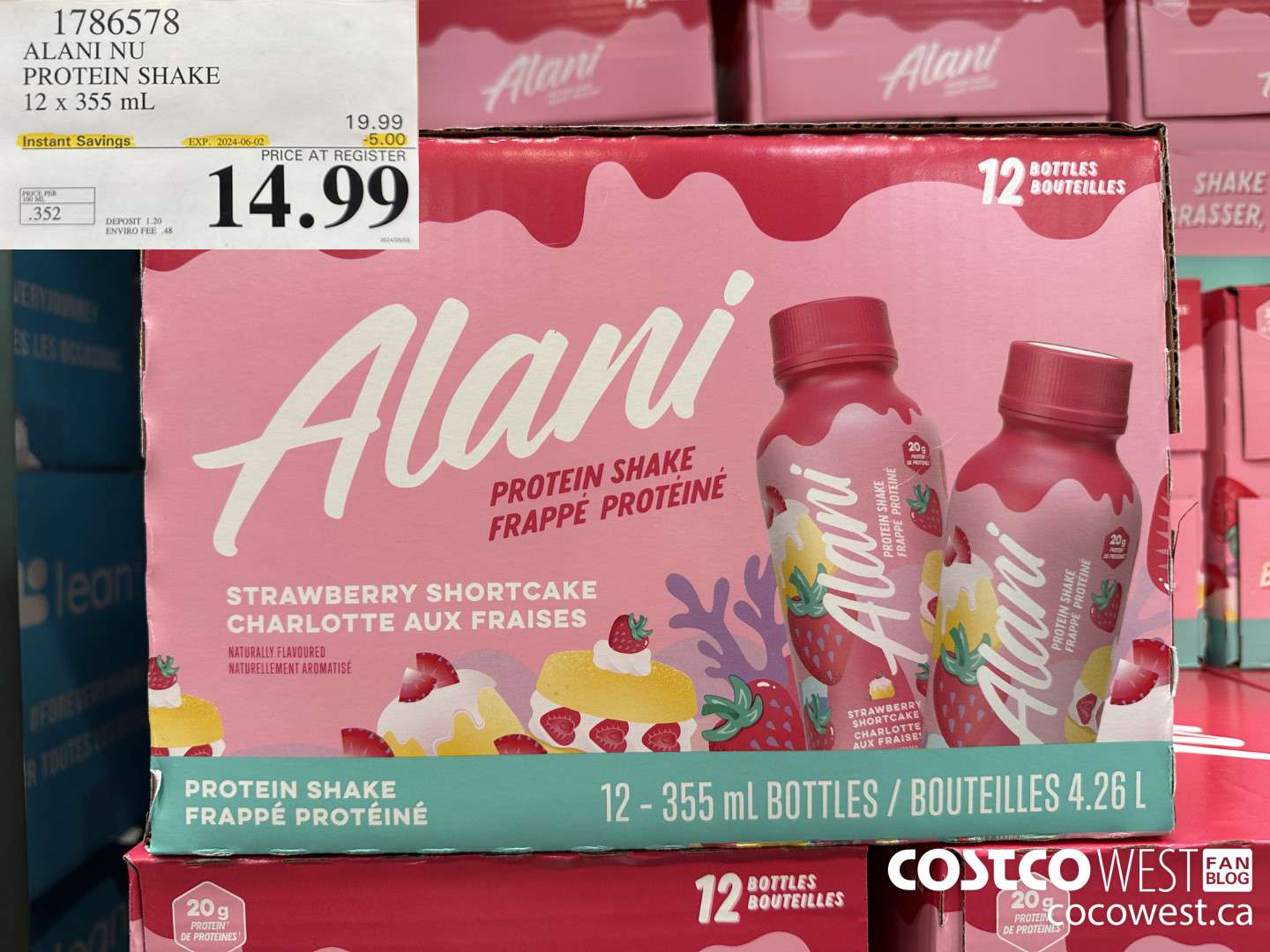 1786578 ALANI NU PROTEIN SHAKE 12 x 355 mL ($5.00 INSTANT SAVINGS EXPIRES ON 2024-06-02) $14.99