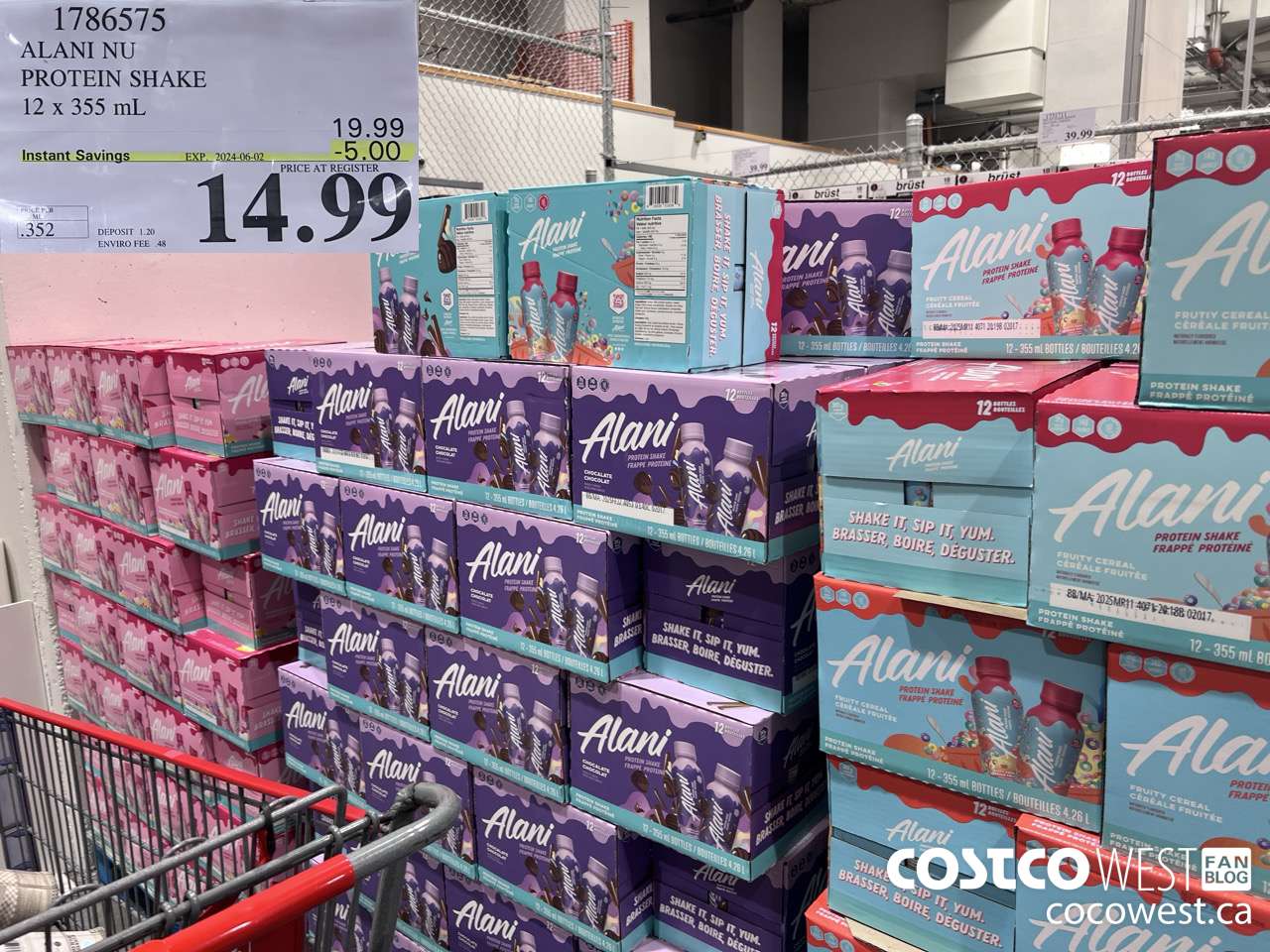 1786575 ALANI NU PROTEIN SHAKE 12 x 355 mL ($5.00 INSTANT SAVINGS EXPIRES ON 2024-06-02) $14.99