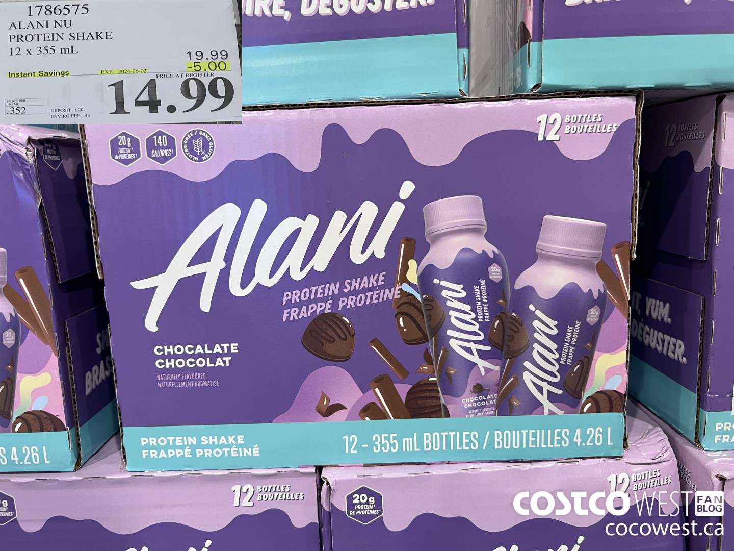1786575 ALANI NU PROTEIN SHAKE 12 x 355 mL ($5.00 INSTANT SAVINGS EXPIRES ON 2024-06-02) $14.99