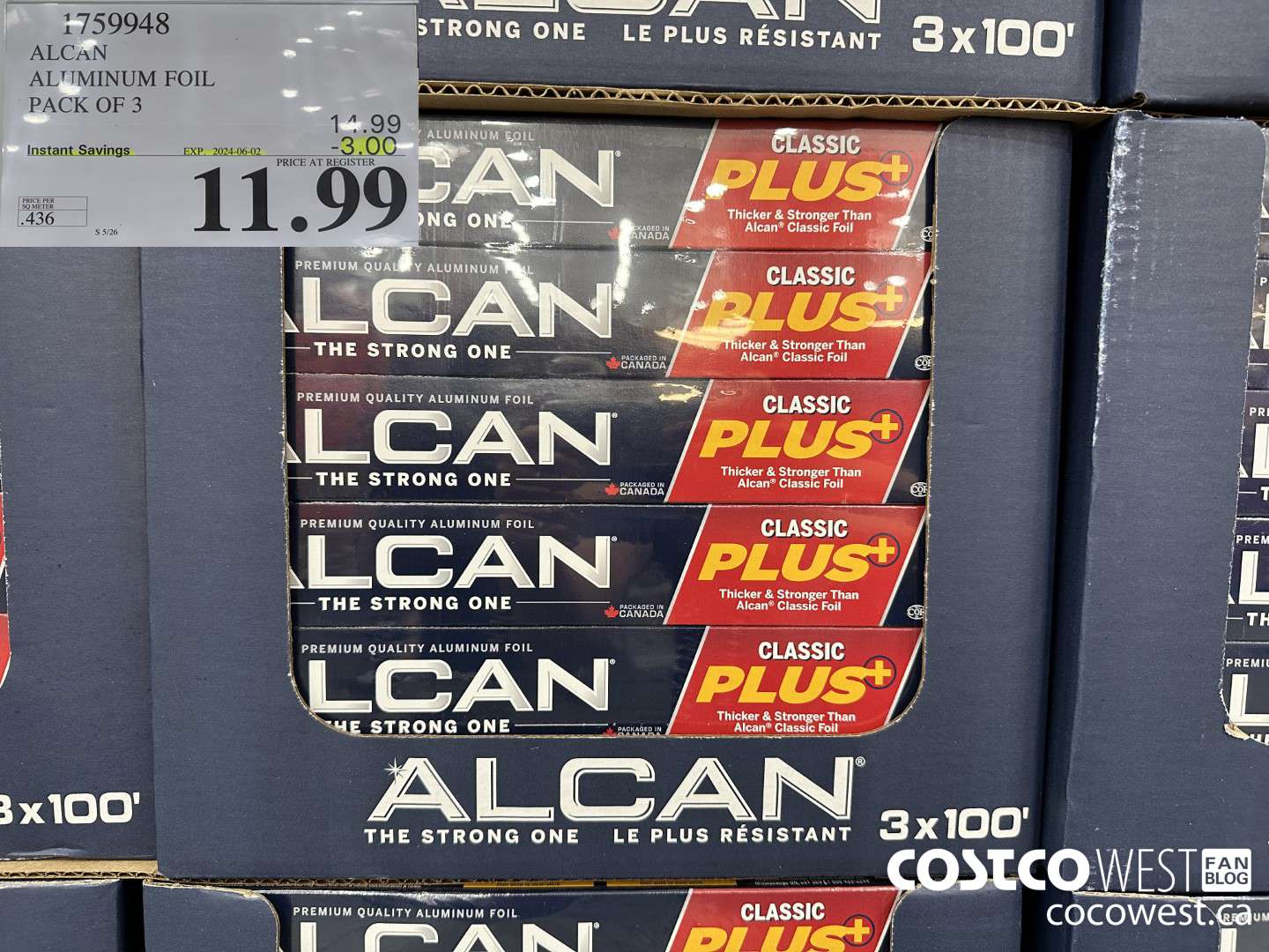1759948 ALCAN ALUMINUM FOIL PACK OF 3 ($3.00 INSTANT SAVINGS EXPIRES ON 2024-06-02) $11.99