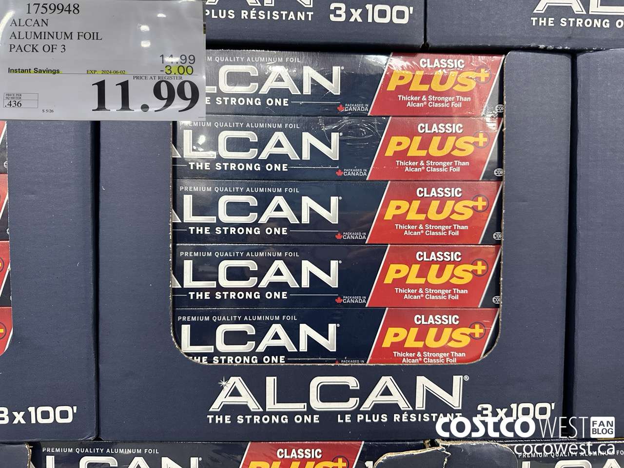 1759948 ALCAN ALUMINUM FOIL PACK OF 3 ($3.00 INSTANT SAVINGS EXPIRES ON 2024-06-02) $11.99