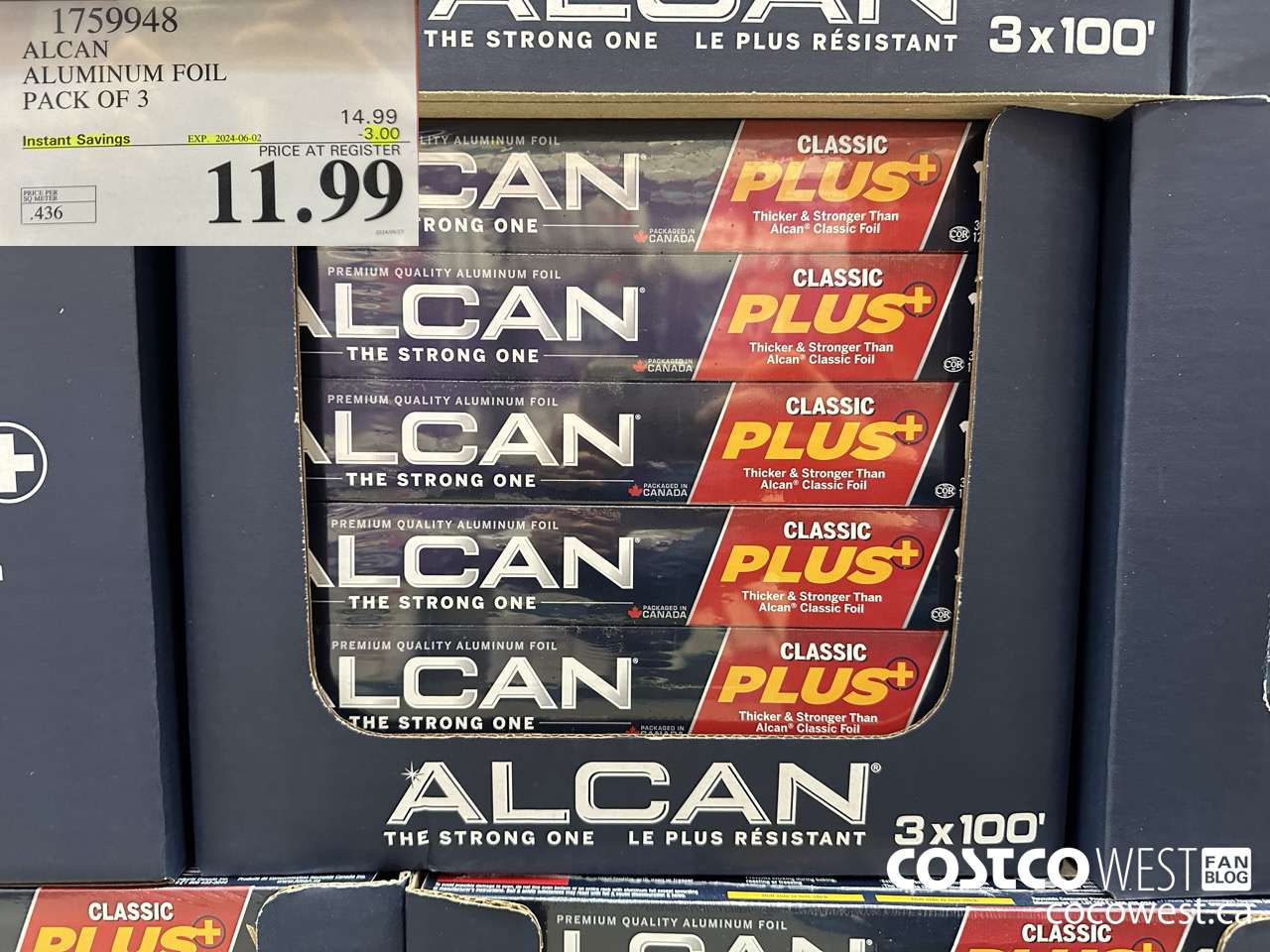 1759948 ALCAN ALUMINUM FOIL PACK OF 3 ($3.00 INSTANT SAVINGS EXPIRES ON 2024-06-02) $11.99