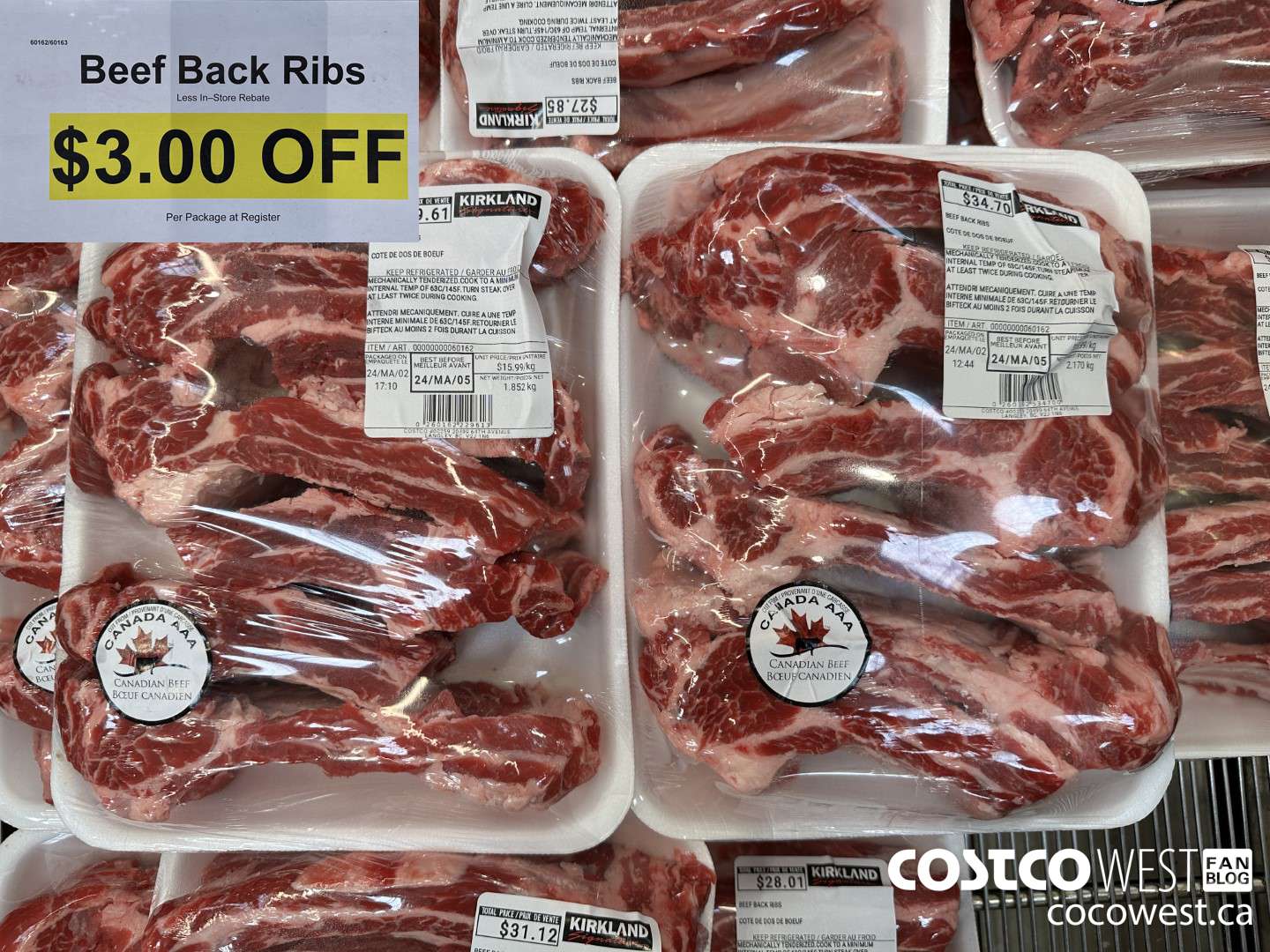 60162 (ALSO 60163) BEEF BACK RIBS ($3.00 INSTANT SAVINGS)