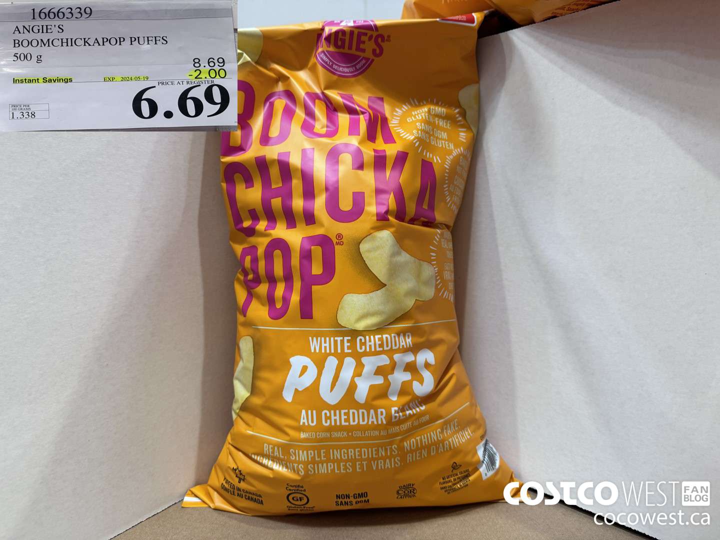 1666339 ANGIE'S BOOMCHICKAPOP PUFFS 500G ($2.00 INSTANT SAVINGS EXPIRES ON 2024-05-19) $6.69