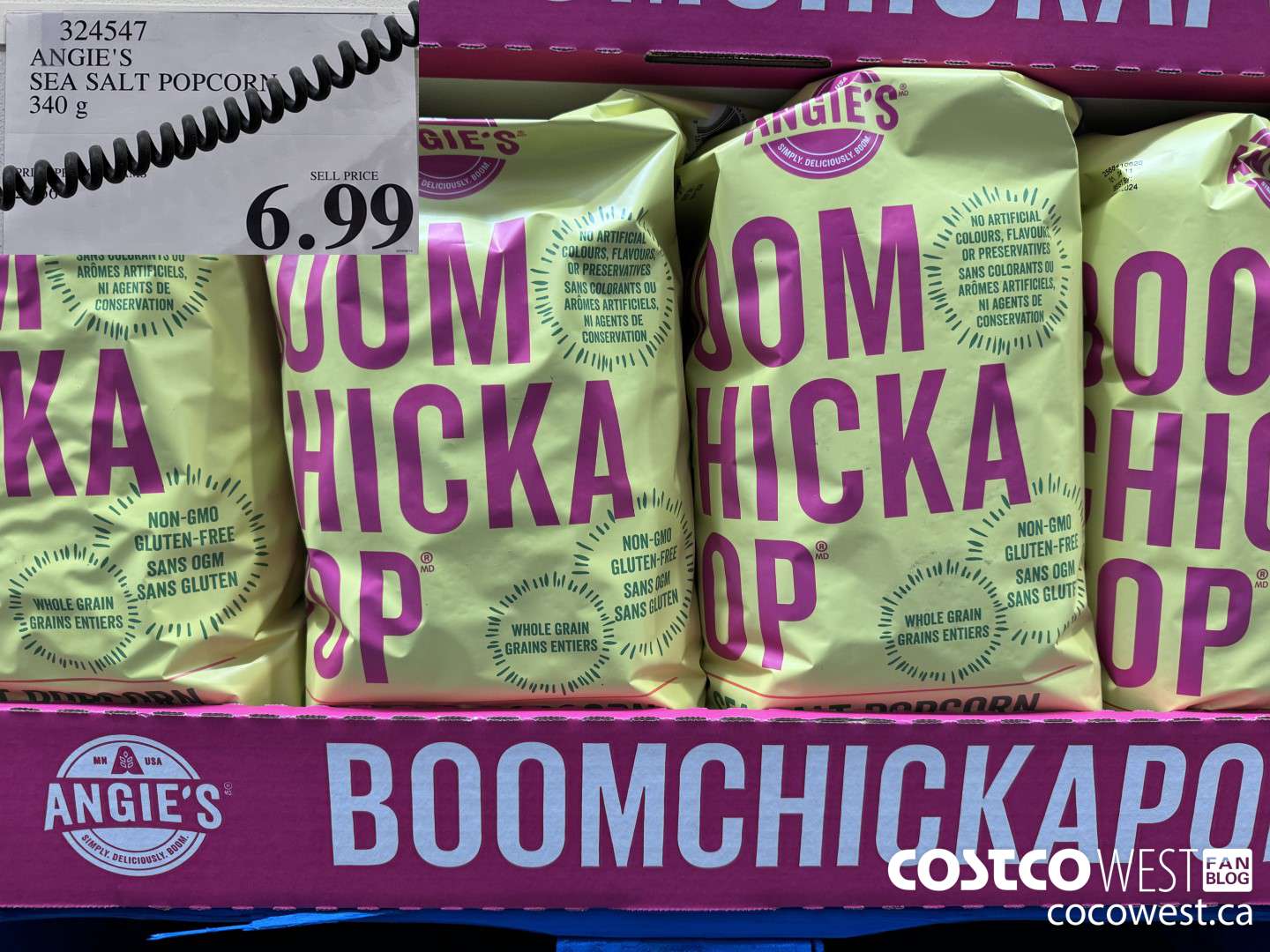 324547 ANGIE'S SEA SALT POPCORN 340 G $6.99