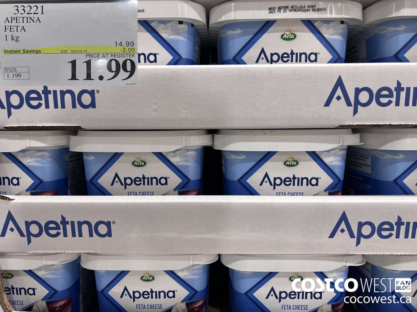 33221 APETINA FETA 1kg ($3.00 INSTANT SAVINGS EXPIRES ON 2024-05-19) $11.99