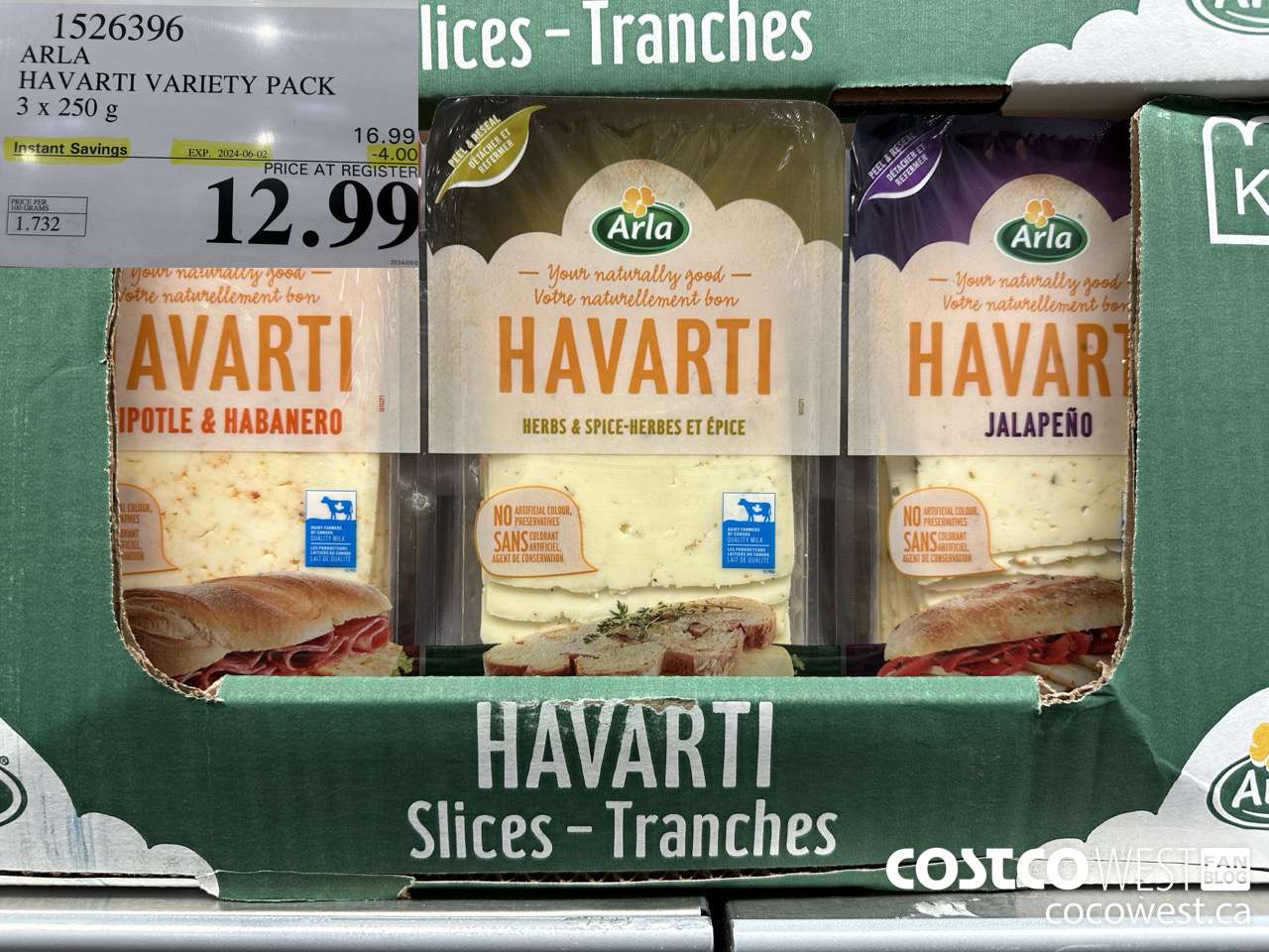 1526396 ARLA HAVARTI VARIETY PACK 3 X 250 G ($4.00 INSTANT SAVINGS EXPIRES ON 2024-06-02) $12.99